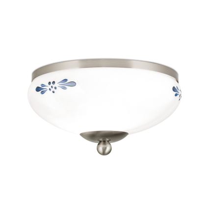 Deckenleuchte LANDHAUS 1xE27/60W/230V d 21 cm matt Chrom/weiß