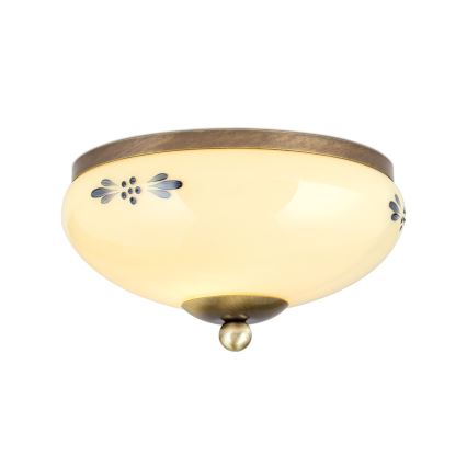 Deckenleuchte LANDHAUS 1xE27/60W/230V Ø 21 cm Bronze/Beige/Blau