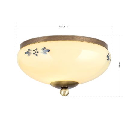 Deckenleuchte LANDHAUS 1xE27/60W/230V Ø 21 cm Bronze/Beige/Blau
