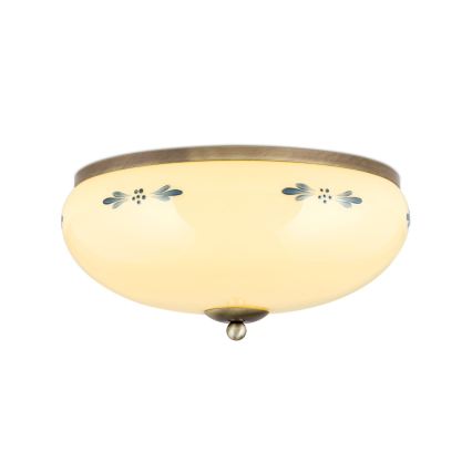 Deckenleuchte LANDHAUS 3xE27/60W/230V Ø 35 cm Bronze/Beige/Blau