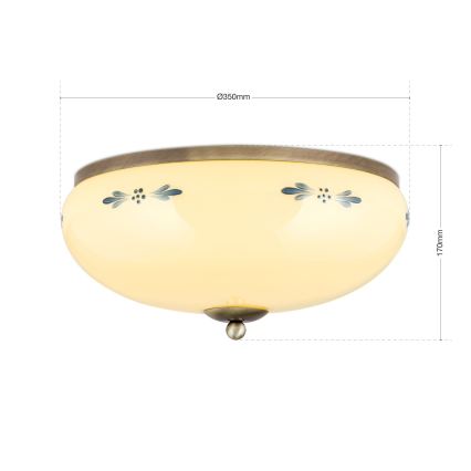 Deckenleuchte LANDHAUS 3xE27/60W/230V Ø 35 cm Bronze/Beige/Blau