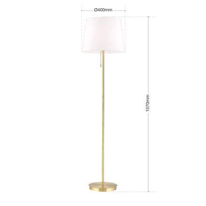 Stehleuchte LUDWIG 1xE27/40W/230V weiß/golden