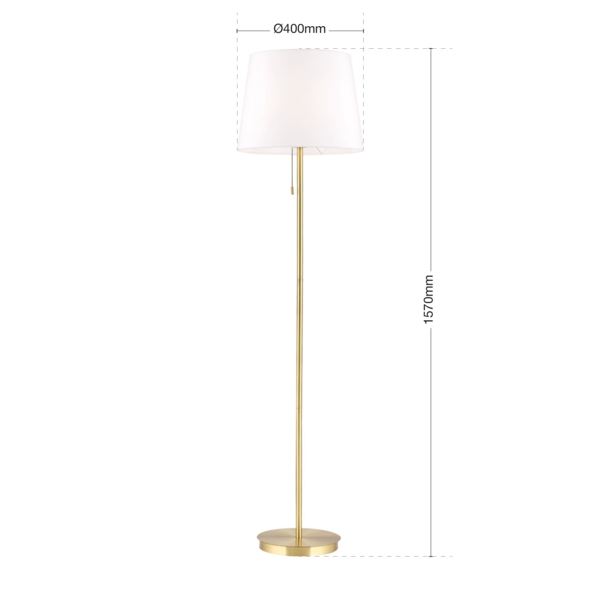 Stehleuchte LUDWIG 1xE27/40W/230V weiß/golden