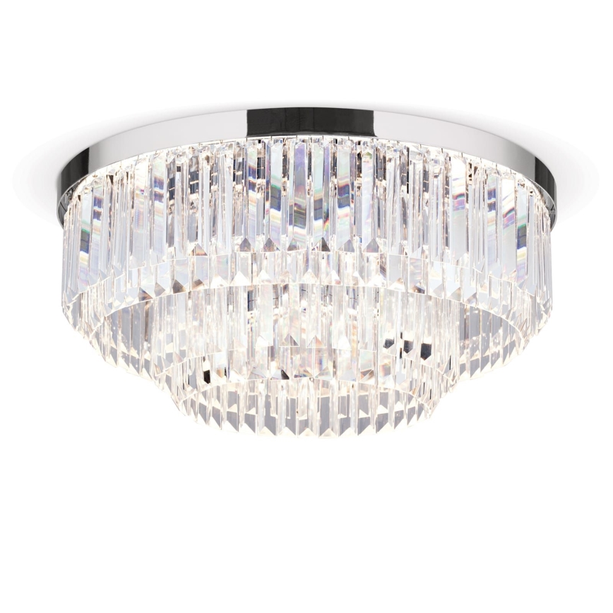 Dimmbare LED-Kristall-Deckenleuchte PRISM LED/80W/230V d 55 cm glänzendes Chrom
