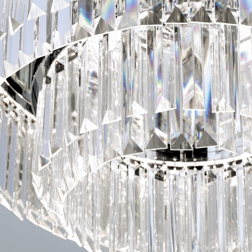 Dimmbare LED-Kristall-Deckenleuchte PRISM LED/80W/230V d 55 cm glänzendes Chrom