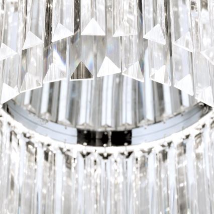 Dimmbare LED-Kristall-Deckenleuchte PRISM LED/80W/230V d 55 cm glänzendes Chrom