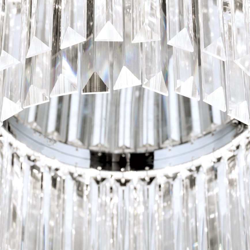 Dimmbare LED-Kristall-Deckenleuchte PRISM LED/80W/230V d 55 cm glänzendes Chrom