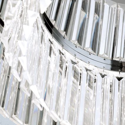 Dimmbare LED-Kristall-Deckenleuchte PRISM LED/80W/230V d 55 cm glänzendes Chrom