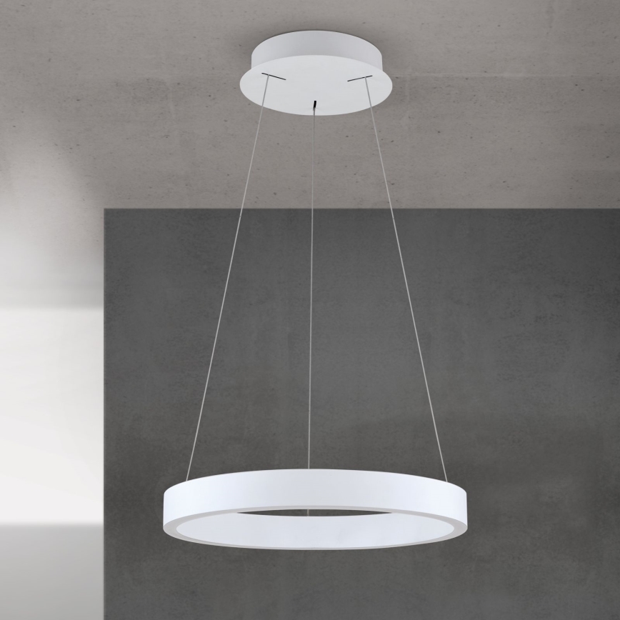 KOLK LED-dimmbare Pendelleuchte an Kabel, LED/40W/230V, 2700/3000/4000K, Ø 40 cm, weiß