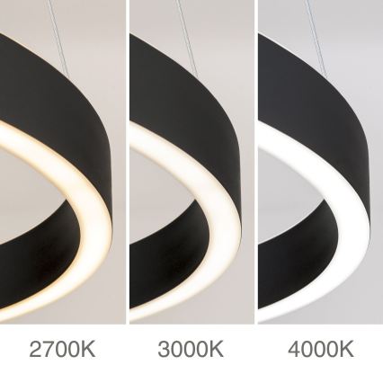 LED-dimmbare Pendelleuchte an Kabel KOLK LED/80W/230V 2700/3000/4000K Ø 80 cm schwarz