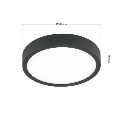 LED-Deckenleuchte BULLY LED/12W/230V d 14 cm schwarz