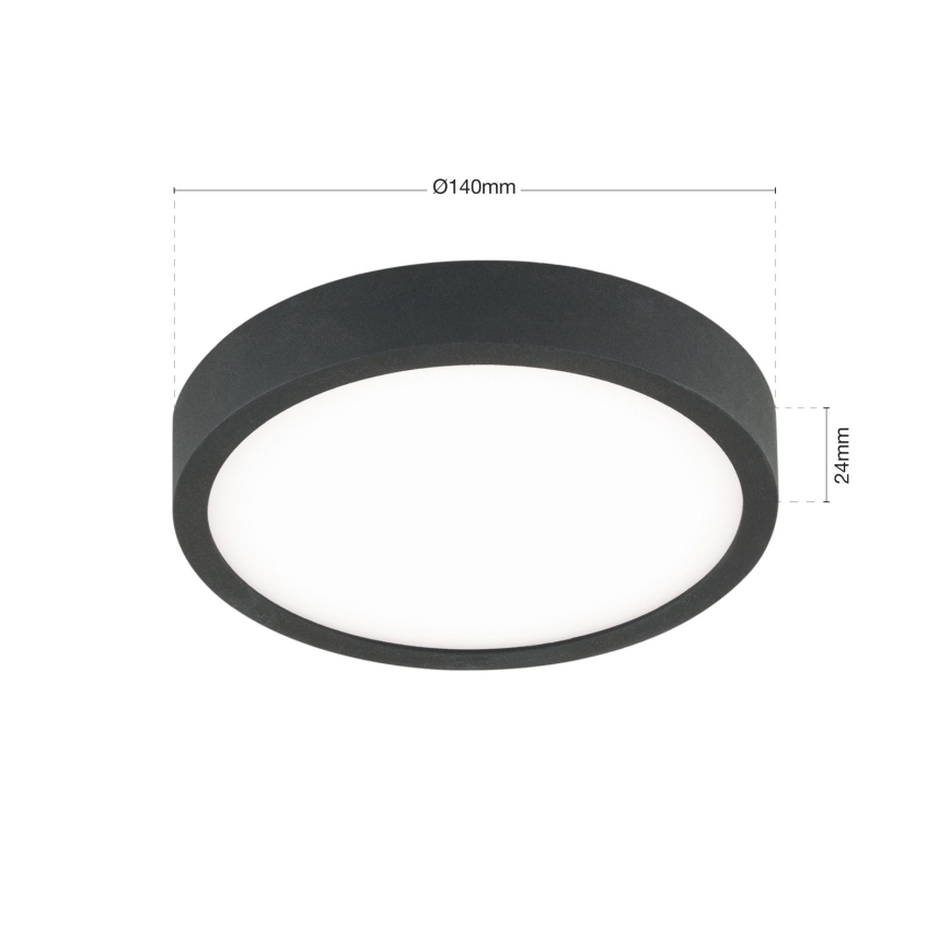 LED-Deckenleuchte BULLY LED/12W/230V d 14 cm schwarz