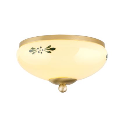 Deckenleuchte LANDHAUS 1xE27/60W/230V d 21 cm Messing/beige