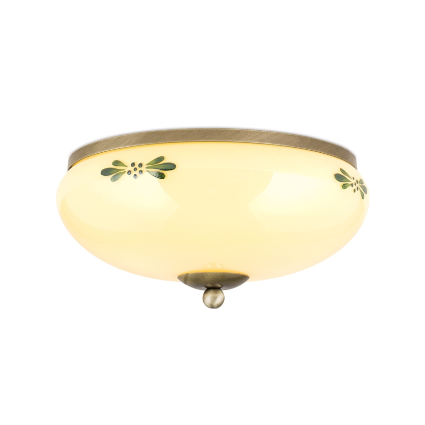 Deckenleuchte LANDHAUS 2xE27/60W/230V d 28 cm bronzen/beige