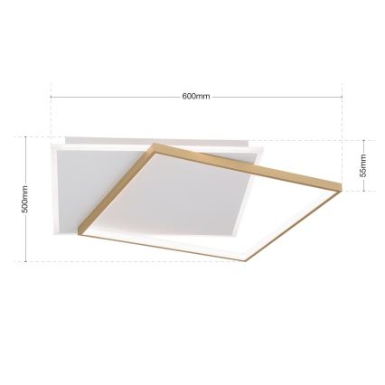 Dimmbare LED-Deckenleuchte EMANUEL LED/50W/230V weiß/golden