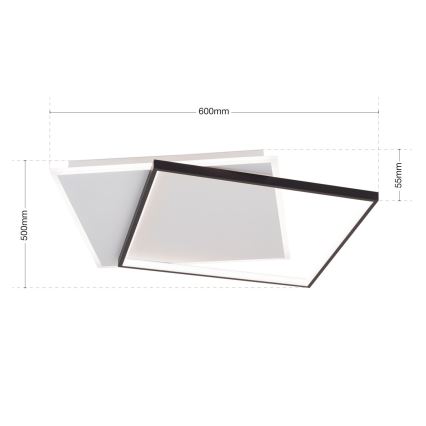 Dimmbare LED-Deckenleuchte EMANUEL LED/50W/230V weiß/schwarz