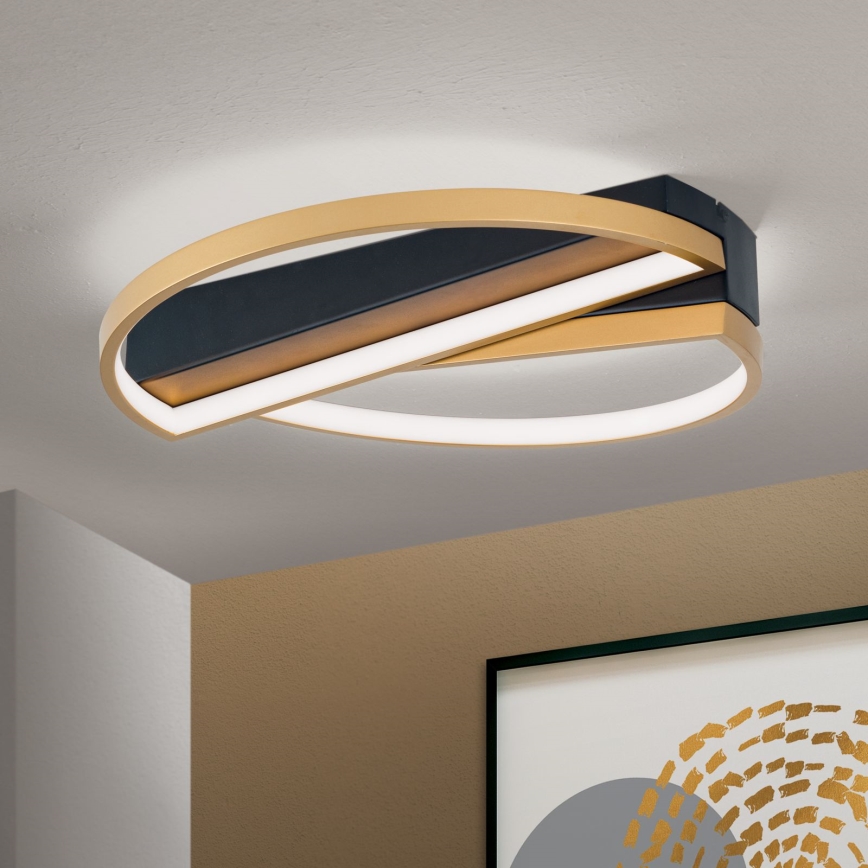 Dimmbare LED-Deckenleuchte OLGA LED/28W/230V golden/schwarz