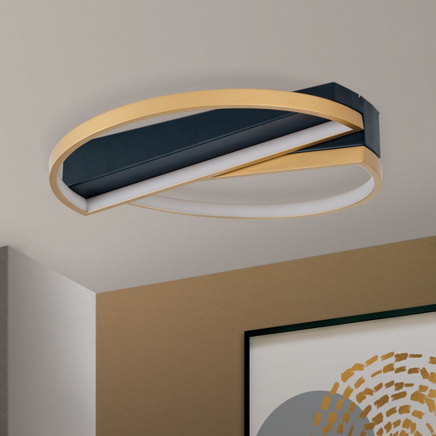Dimmbare LED-Deckenleuchte OLGA LED/28W/230V golden/schwarz