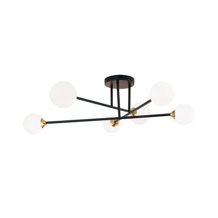 Anbauleuchte SNOWWHITE 6xG9/20W/230V d 84 cm schwarz/golden