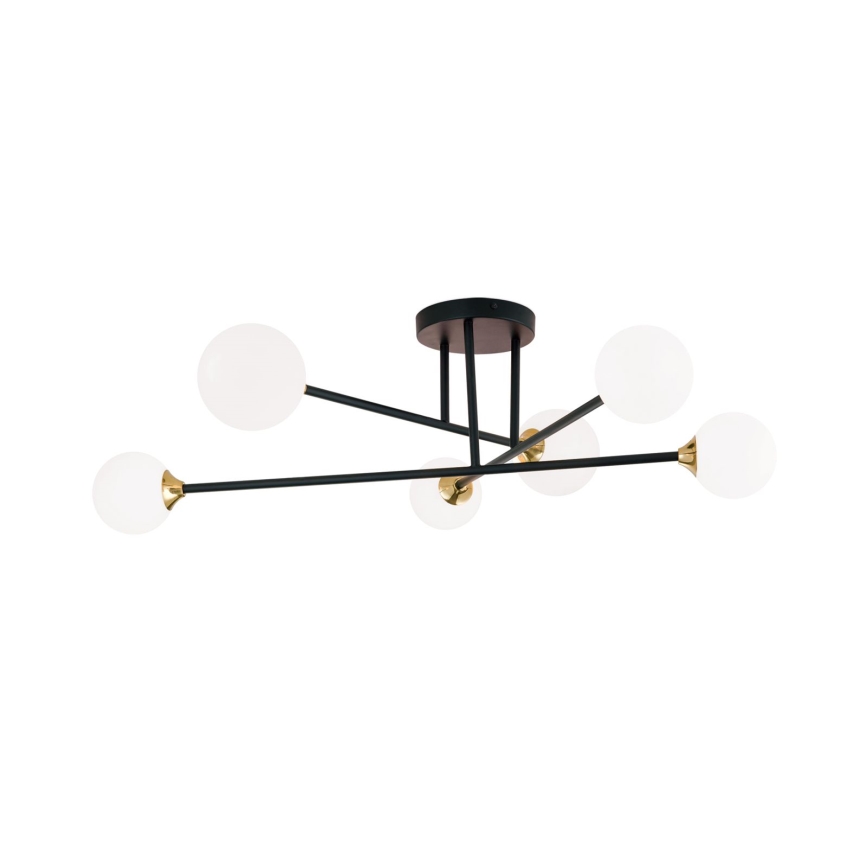 Anbauleuchte SNOWWHITE 6xG9/20W/230V d 84 cm schwarz/golden