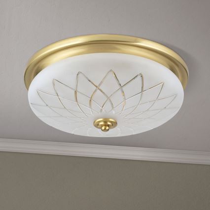 Deckenleuchte PORTO 2xE27/40W/230V d 37 cm golden