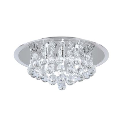 Kristall-Deckenleuchte GLORIA 4xG9/40W/230V d 38 cm klar/glänzendes Chrom