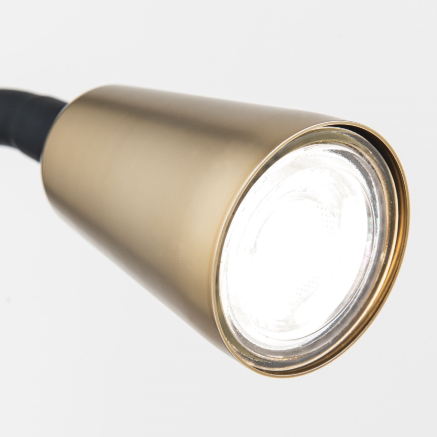 Flexible Tisch-Klemmleuchte DOTTY 1xGU10/10W/230V Messing/Schwarz