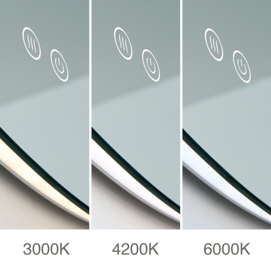 LED-beheizter Wandspiegel für das Badezimmer mit Hintergrundbeleuchtung FOCUS LED/27W/230V 3000/4200/6000K Ø 80 cm IP44