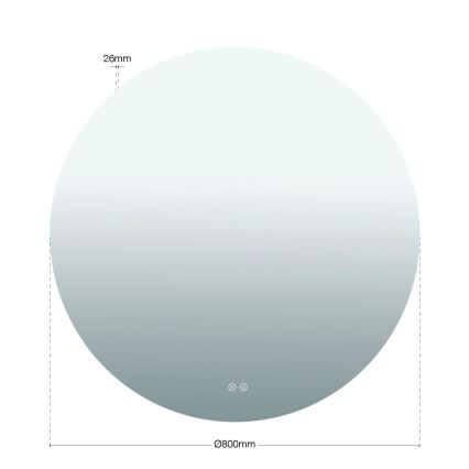 LED-beheizter Wandspiegel für das Badezimmer mit Hintergrundbeleuchtung FOCUS LED/27W/230V 3000/4200/6000K Ø 80 cm IP44