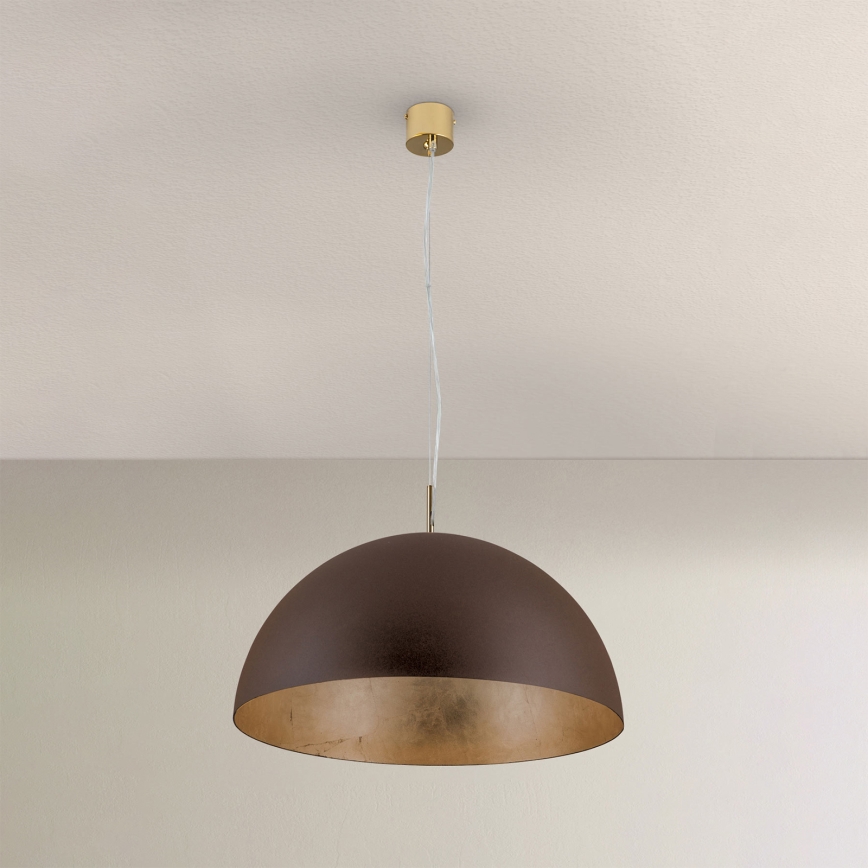 Hängeleuchte ELIANO 1xE27/60W/230V d 50 cm braun/golden
