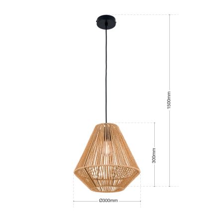 Hängeleuchte JUNGLE 1xE27/40W/230V d 31 cm Hanf