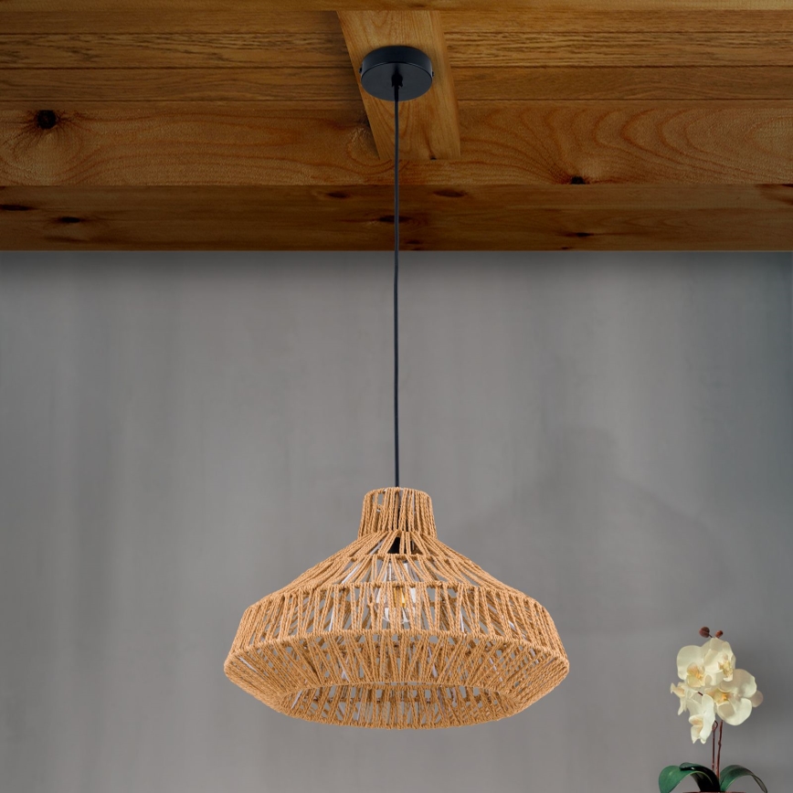 Hängeleuchte BASKET 1xE27/40W/230V d 40 cm Hanf