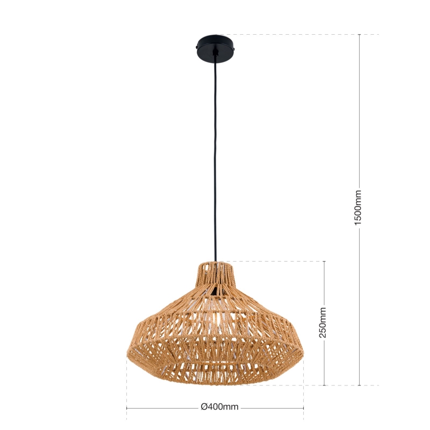 Hängeleuchte BASKET 1xE27/40W/230V d 40 cm Hanf