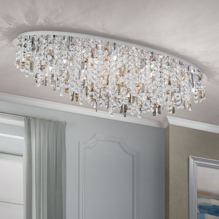Kristall-Deckenleuchte CRYSTALRIVER 21xG9/40W/230V glänzendes Chrom