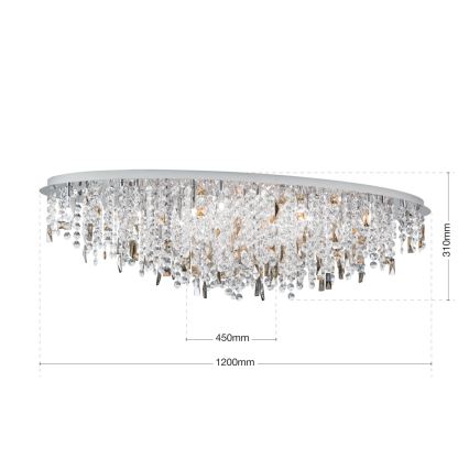 Kristall-Deckenleuchte CRYSTALRIVER 21xG9/40W/230V glänzendes Chrom