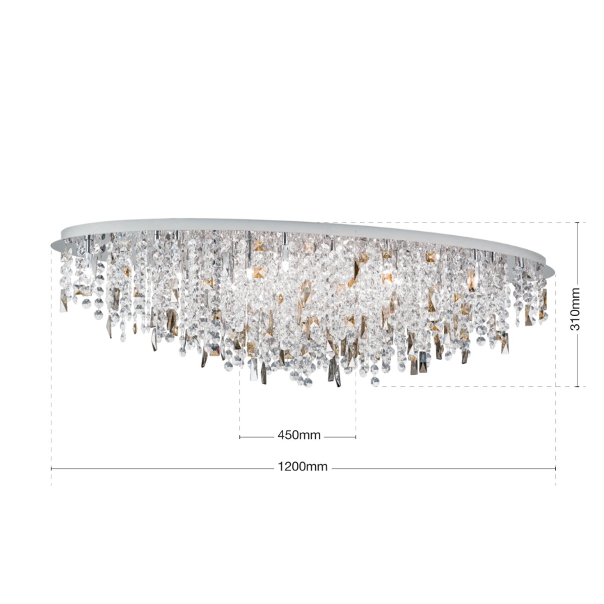 Kristall-Deckenleuchte CRYSTALRIVER 21xG9/40W/230V glänzendes Chrom