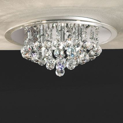 Kristall-Deckenleuchte GLORIA 4xG9/40W/230V d 38 cm klar/glänzendes Chrom