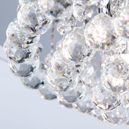Kristall-Deckenleuchte GLORIA 4xG9/40W/230V d 38 cm klar/glänzendes Chrom