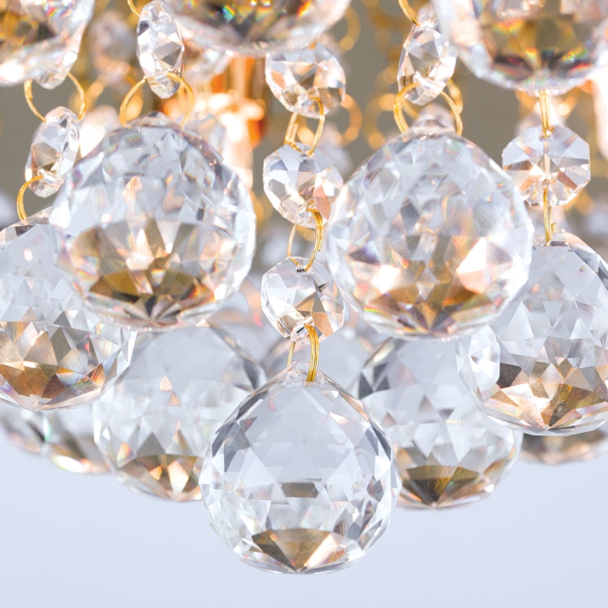 Kristall-Deckenleuchte GLORIA 4xG9/40W/230V d 38 cm golden