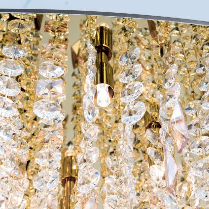Kristall-Kronleuchter an Aufhängung CRYSTALRIVER 21xG9/40W/230V golden