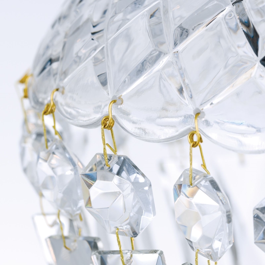 Kristall-Kronleuchter an Kette ARILA 1xE27/60W/230V d 25 cm braun/Patina