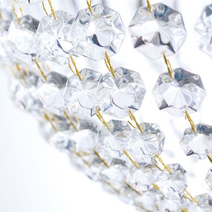 Kristall-Kronleuchter an Kette ARILA 6xE27/60W/230V d 60 cm braun/Patina