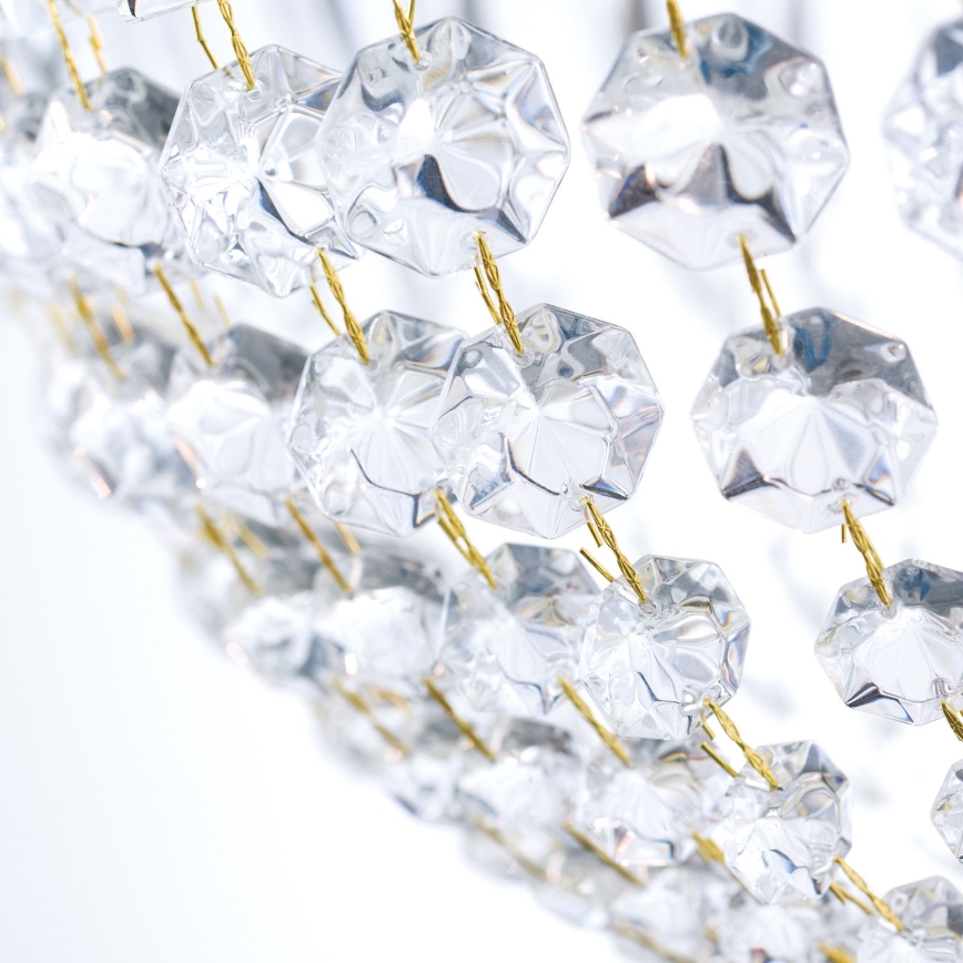 Kristall-Kronleuchter an Kette ARILA 6xE27/60W/230V d 60 cm braun/Patina