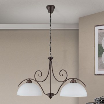 Orion - Kronleuchter mit Kette RULA 2xE27/40W/230V weiß/bronze