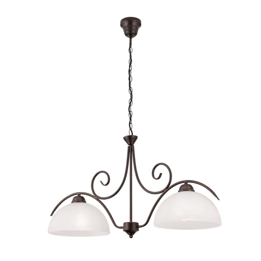 Kronleuchter mit Kette RULA 2xE27/40W/230V weiß/bronze