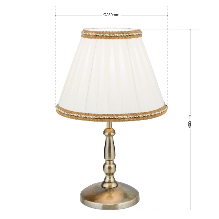 Tischleuchte TONIA 1xE27/60W/230V d 25 cm weiß/bronzen