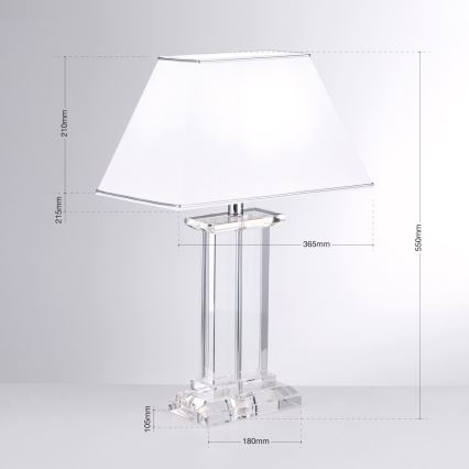 Kristall-Tischleuchte VERONIQUE 1xE27/60W/230V weiß/Chrom