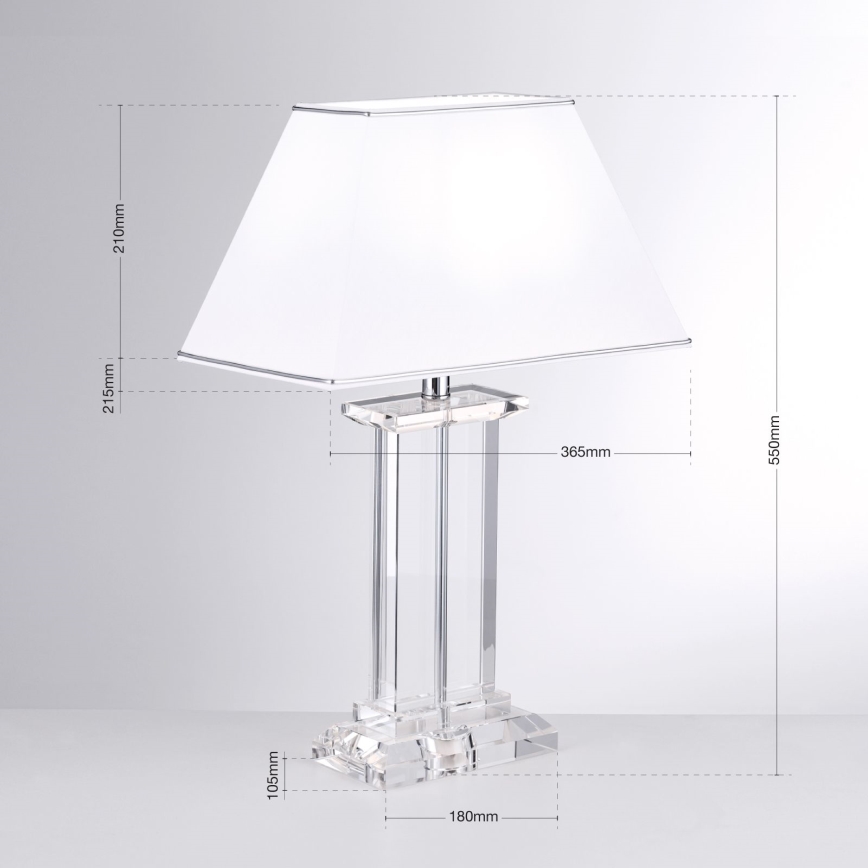 Kristall-Tischleuchte VERONIQUE 1xE27/60W/230V weiß/Chrom