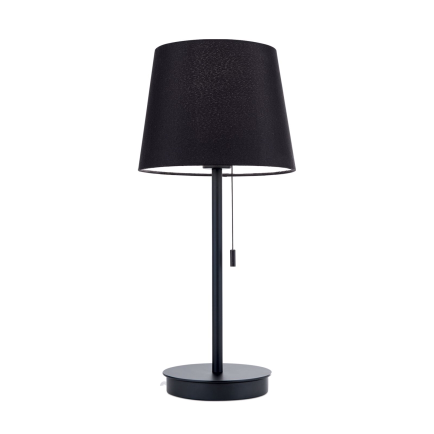Tischleuchte mit USB-Anschluss LUDWIG 1xE27/40W/230V 50 cm schwarz