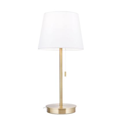 Tischleuchte mit USB-Anschluss LUDWIG 1xE27/40W/230V 50 cm weiß/golden
